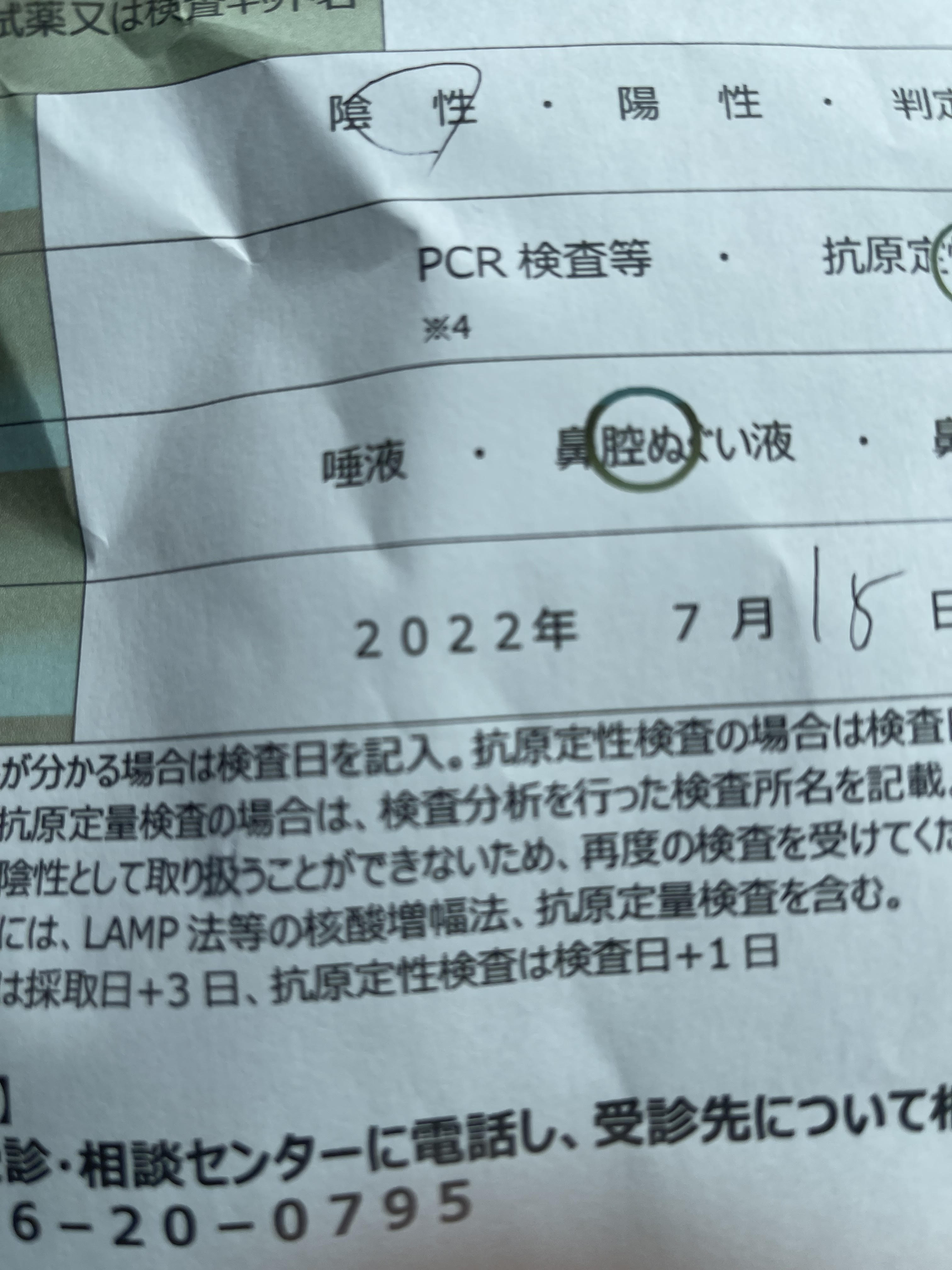 抗原検査結果